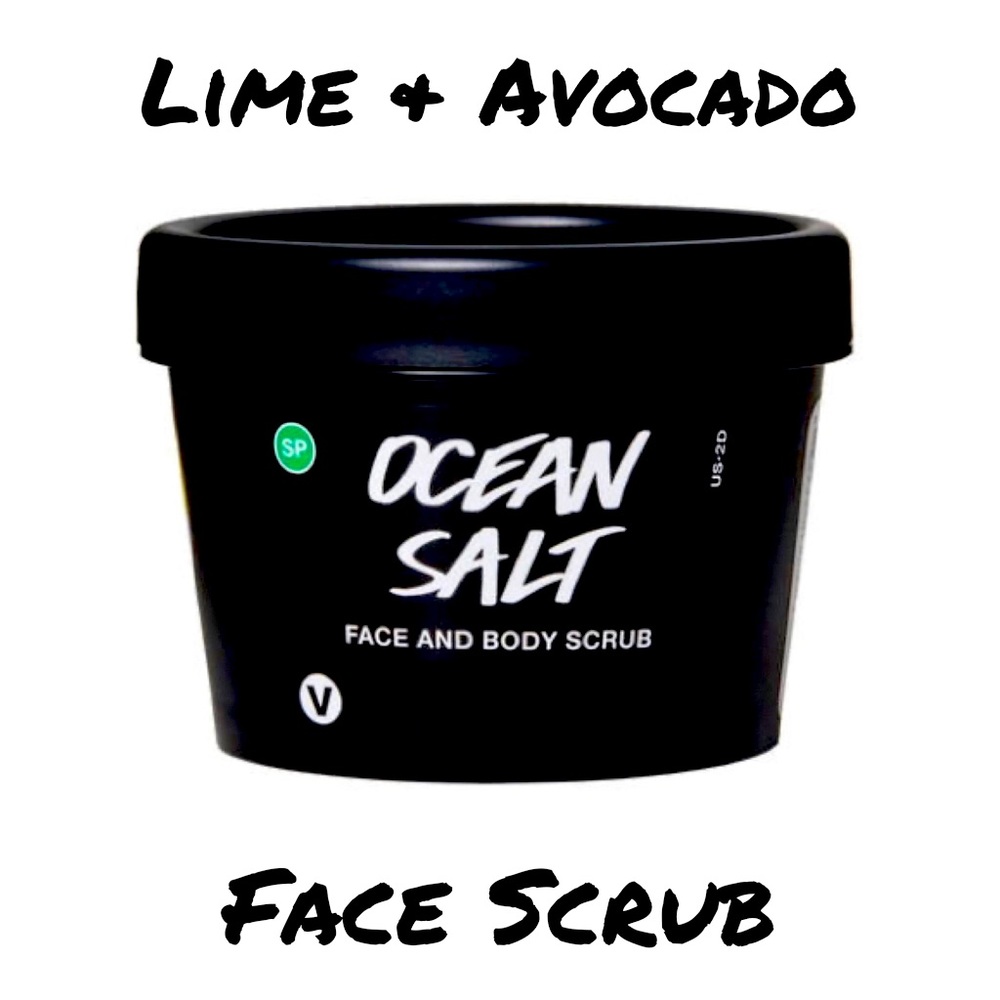 LIME AND AVOCADO ORGANIC SEA SALT FACE SCRUB 4oz (Lush Recipe)